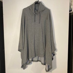ugg Pichot heather grey adjustable collared pullover poncho sweater XS/S